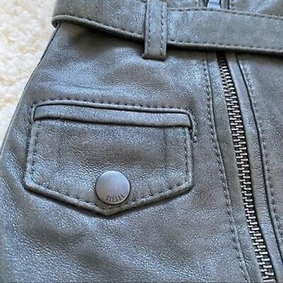 DIESEL Lamb Leather Mini Skirt Size 27 - Picture 8 of 12